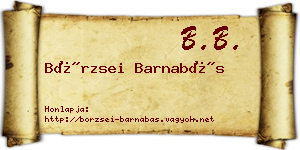 Börzsei Barnabás névjegykártya