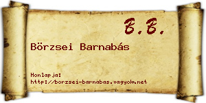 Börzsei Barnabás névjegykártya