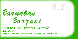 barnabas borzsei business card