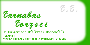 barnabas borzsei business card